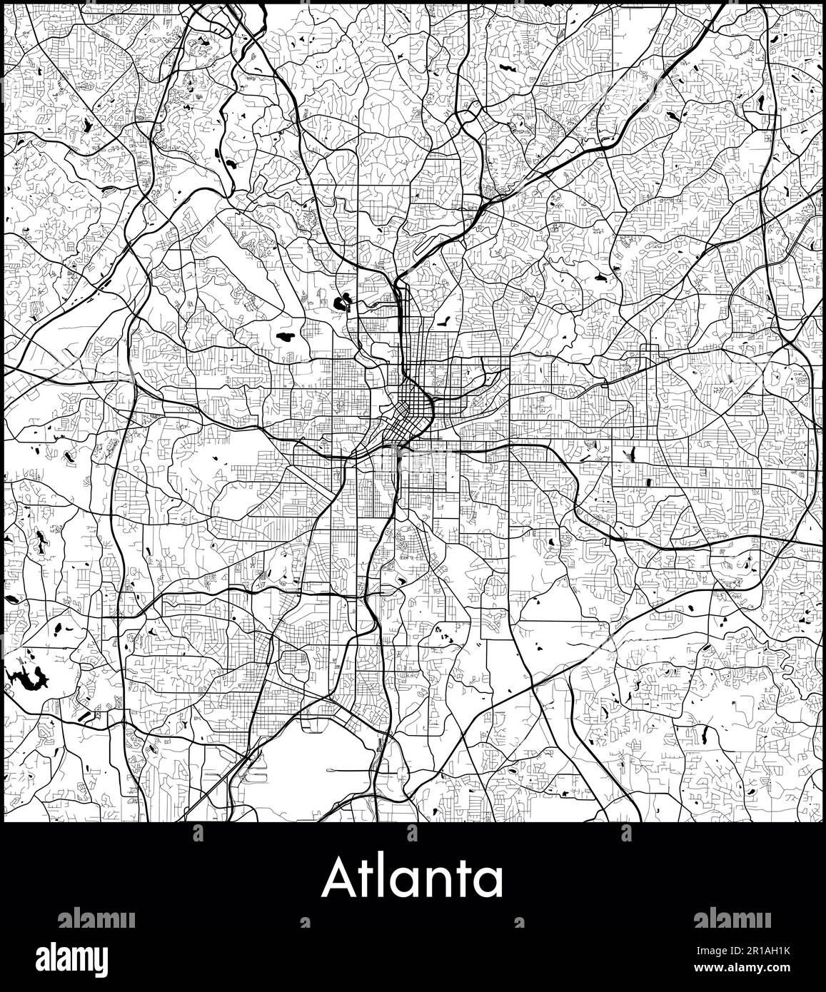 Vektordarstellung der Stadt Nordamerika USA Atlanta Stock Vektor