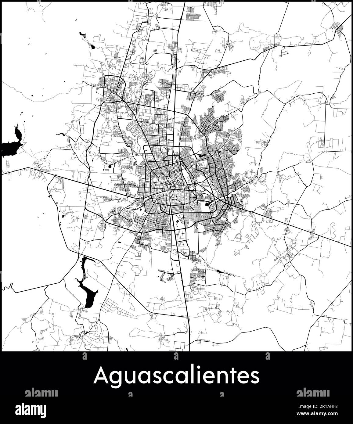 Stadtplan Nordamerika Mexiko Aguascalientes Vektordarstellung Stock Vektor