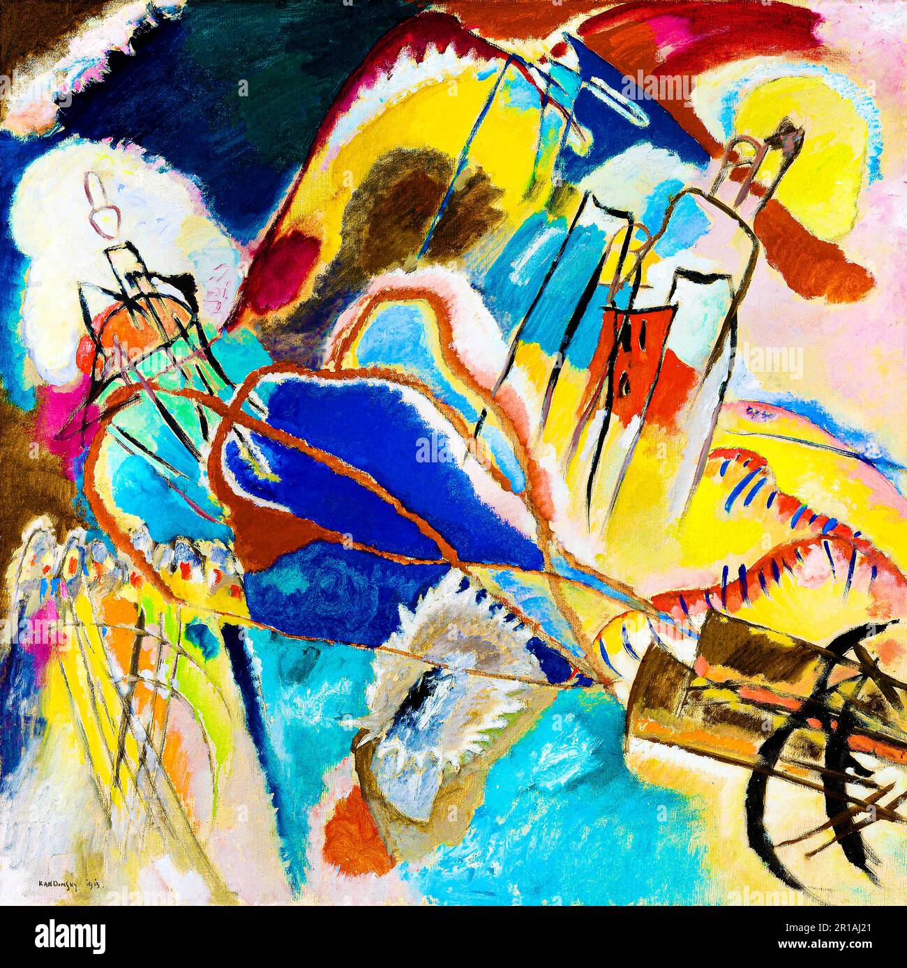 Improvisation Nr. 30 hochauflösendes Gemälde von Wassily Kandinsky. Original vom Art Institute of Chicago. Stockfoto
