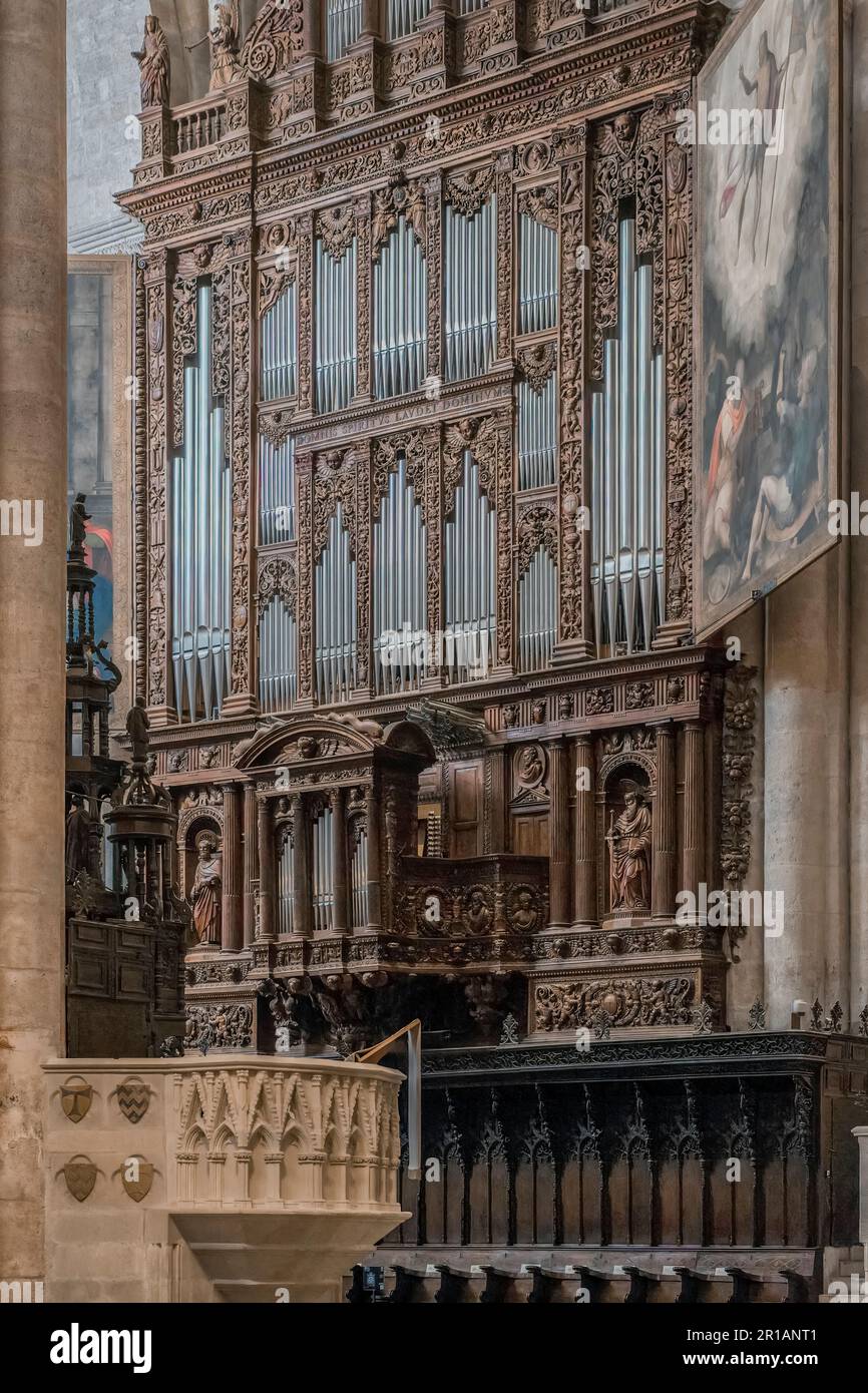 Kathedrale Basilika Metropolitan und Primate von Santa Tecla die größte in Katalonien im frühen gotischen Stil in der Stadt Tarragona, Katalonien, Spanien, Stockfoto