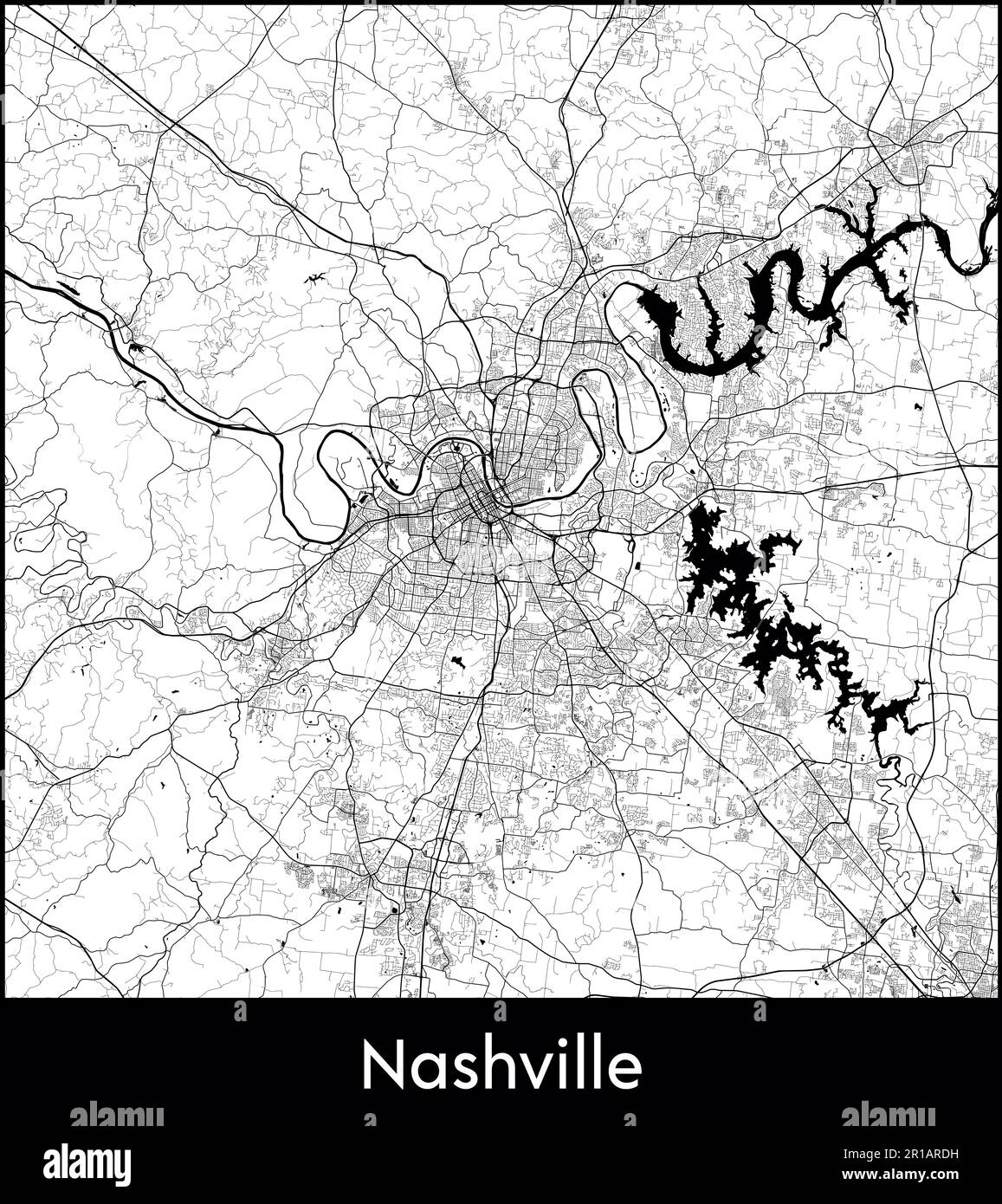 Stadtplan Nordamerika USA Nashville Vektordarstellung Stock Vektor