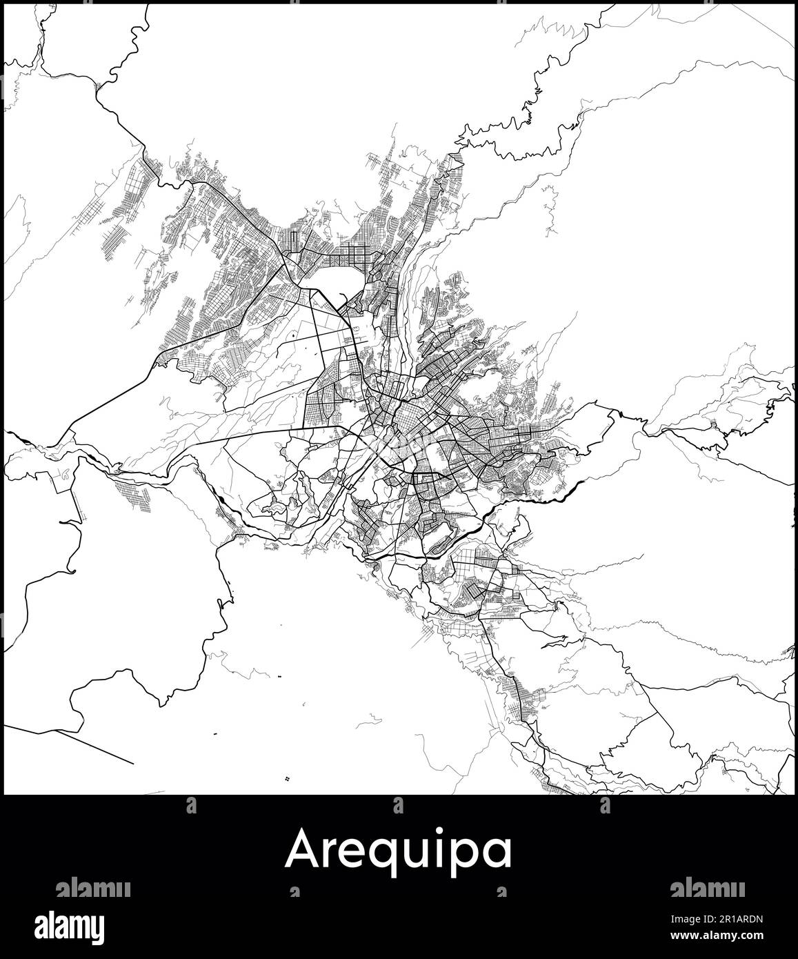 Stadtplan Südamerika Peru Arequipa Vektordarstellung Stock Vektor