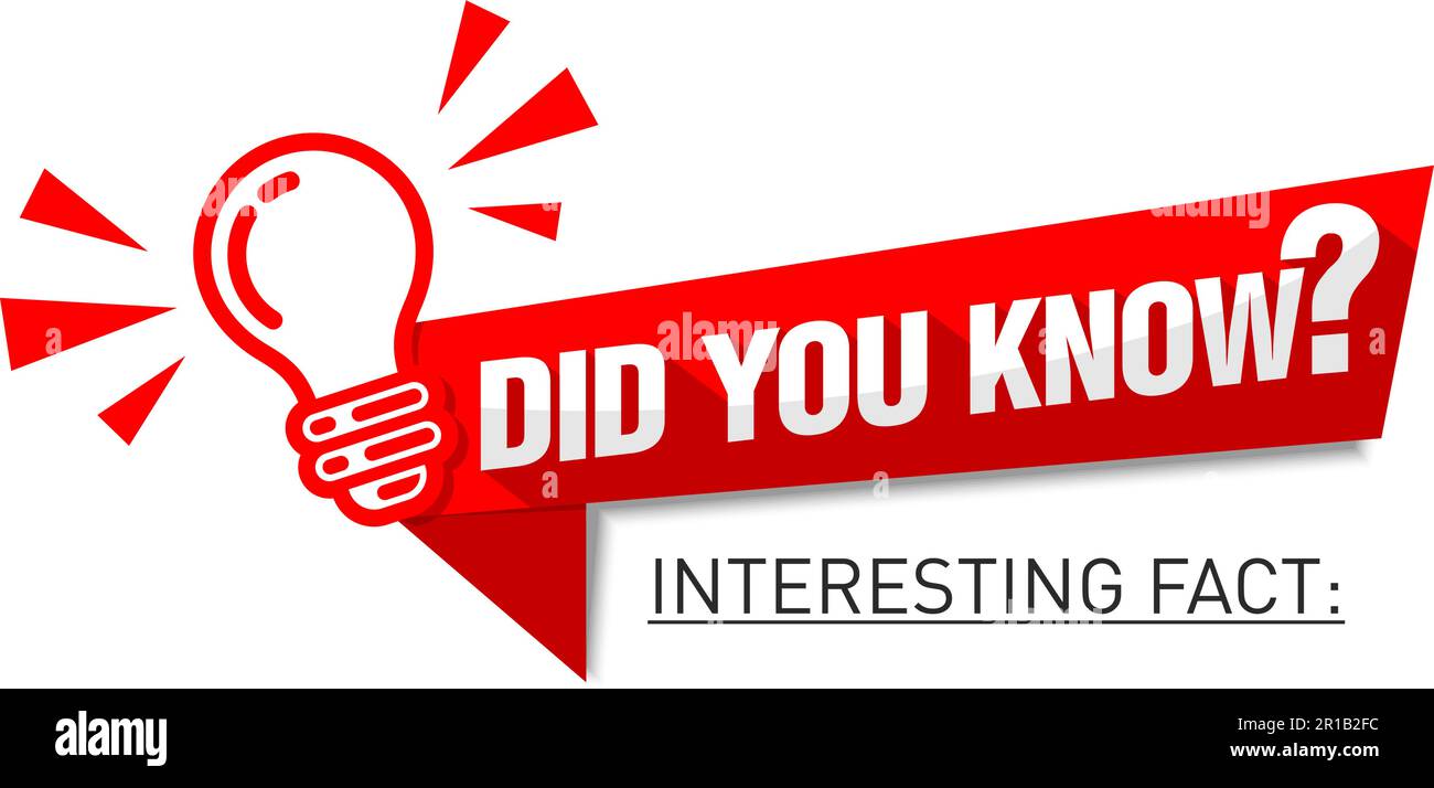 Lustige Kopfzeile zum Kopieren von Text. Wussten Sie schon, dass Webbanner mit Glühbirne, Ideenbox, Zitat für interessante Fakten. Vektor auf transparentem Hintergrund Stock Vektor