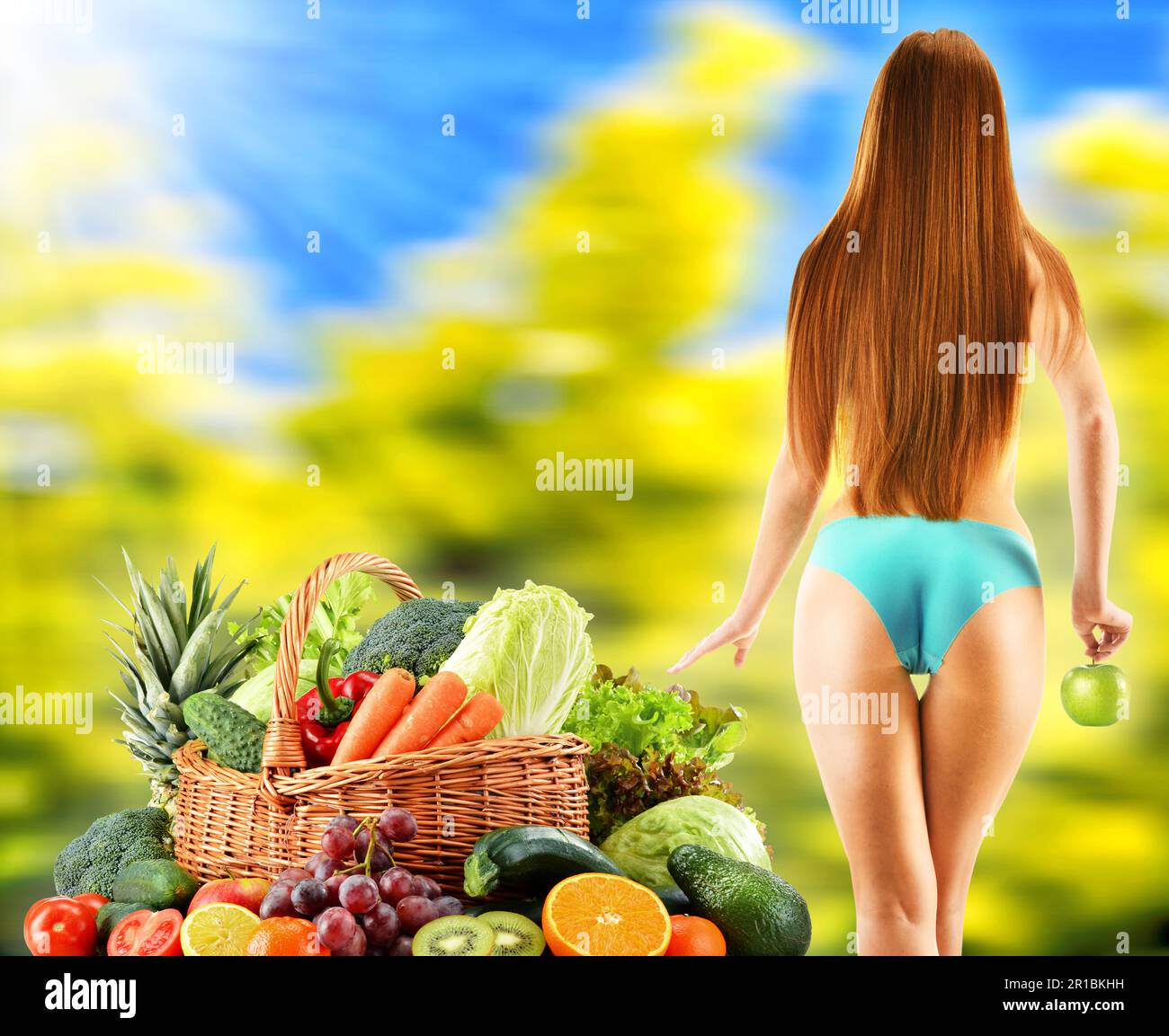 Eine Diät. Ausgewogene Ernährung basierend auf rohes Bio-Gemüse Stockfoto