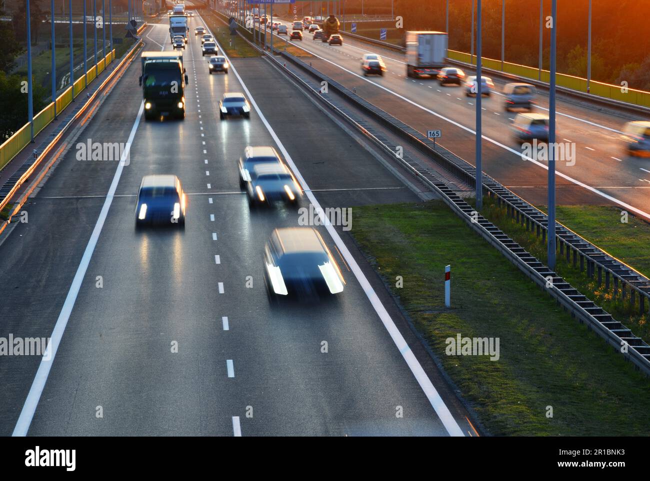 Kontrolliertzugang Autobahn in Poznan, Polen Stockfoto