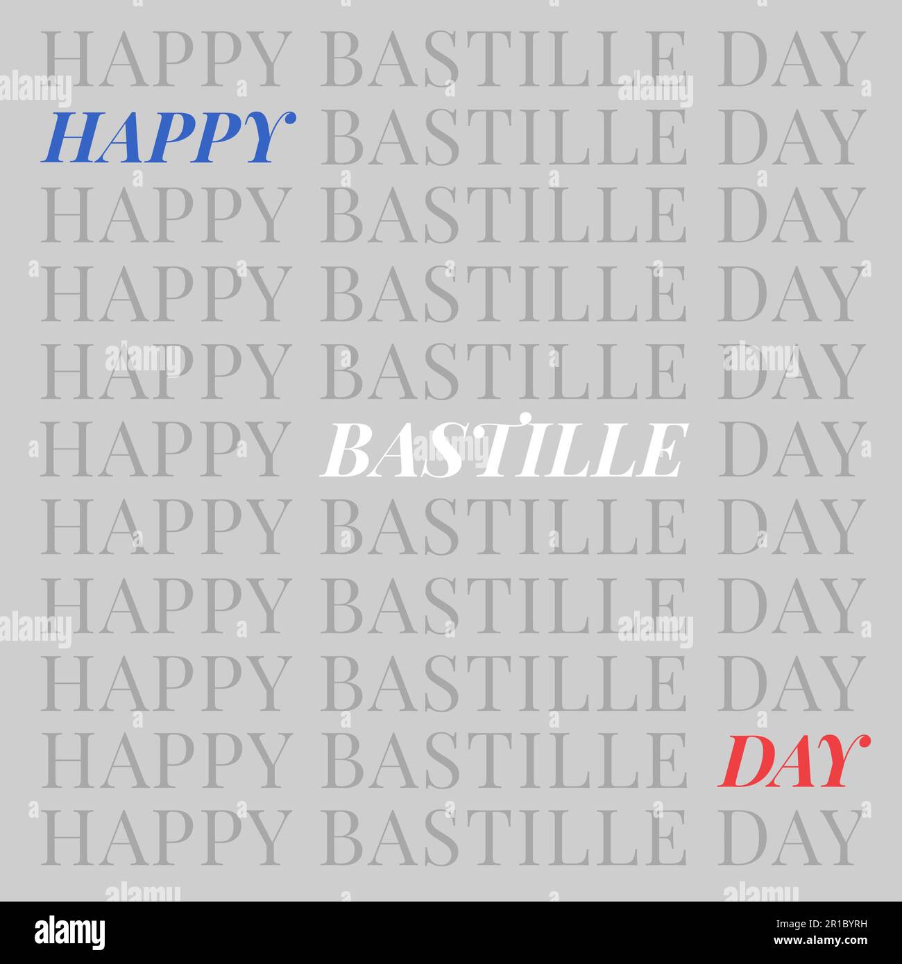 Die Zusammensetzung der Texte zum glücklichen bastille-Tag in Wiederholung Stockfoto