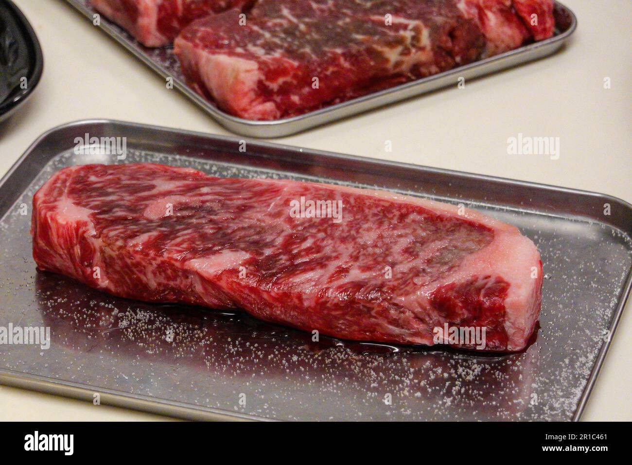 Sehr leckeres japanisches Rindfleisch (Wagyu) Stockfoto