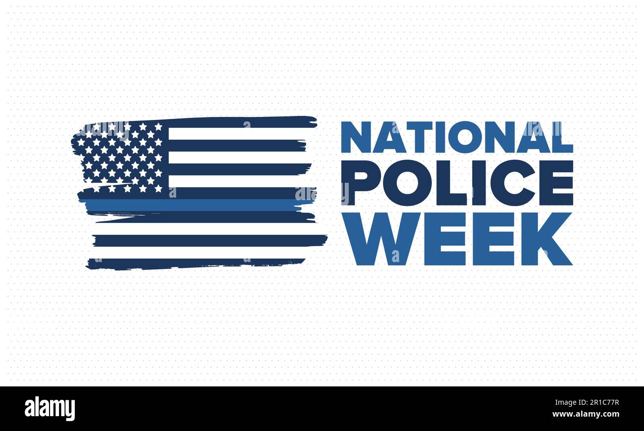 National Police Week im Mai. Gefeiert in den USA. Zu Ehren des Polizeihelden. Polizeimarke. Offiziere Memorial Day Poster. Vektordarstellung Stock Vektor