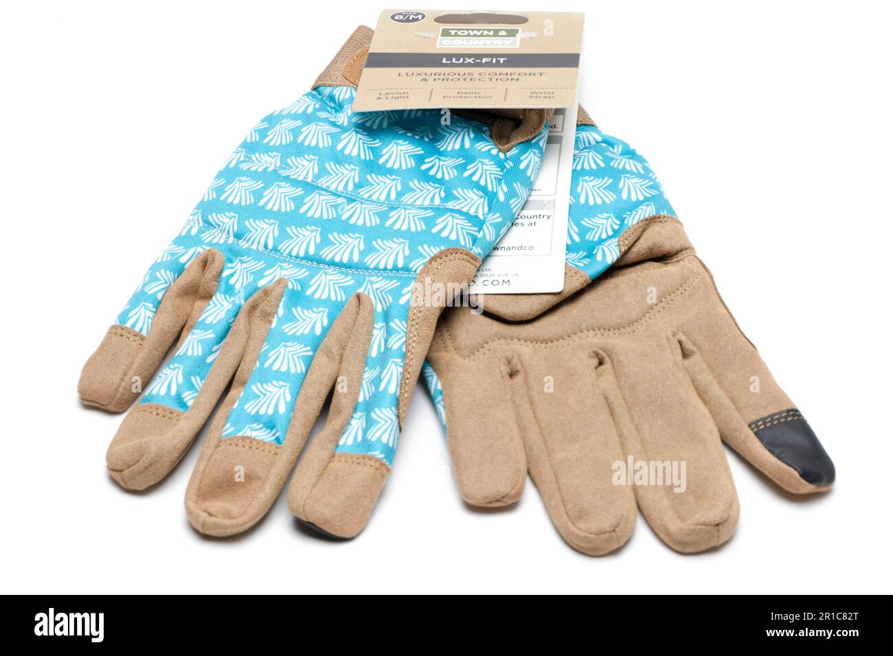 Gartenhandschuhe aus synthetischem Leder mit „Town and Country Lux Fit“-Design Stockfoto