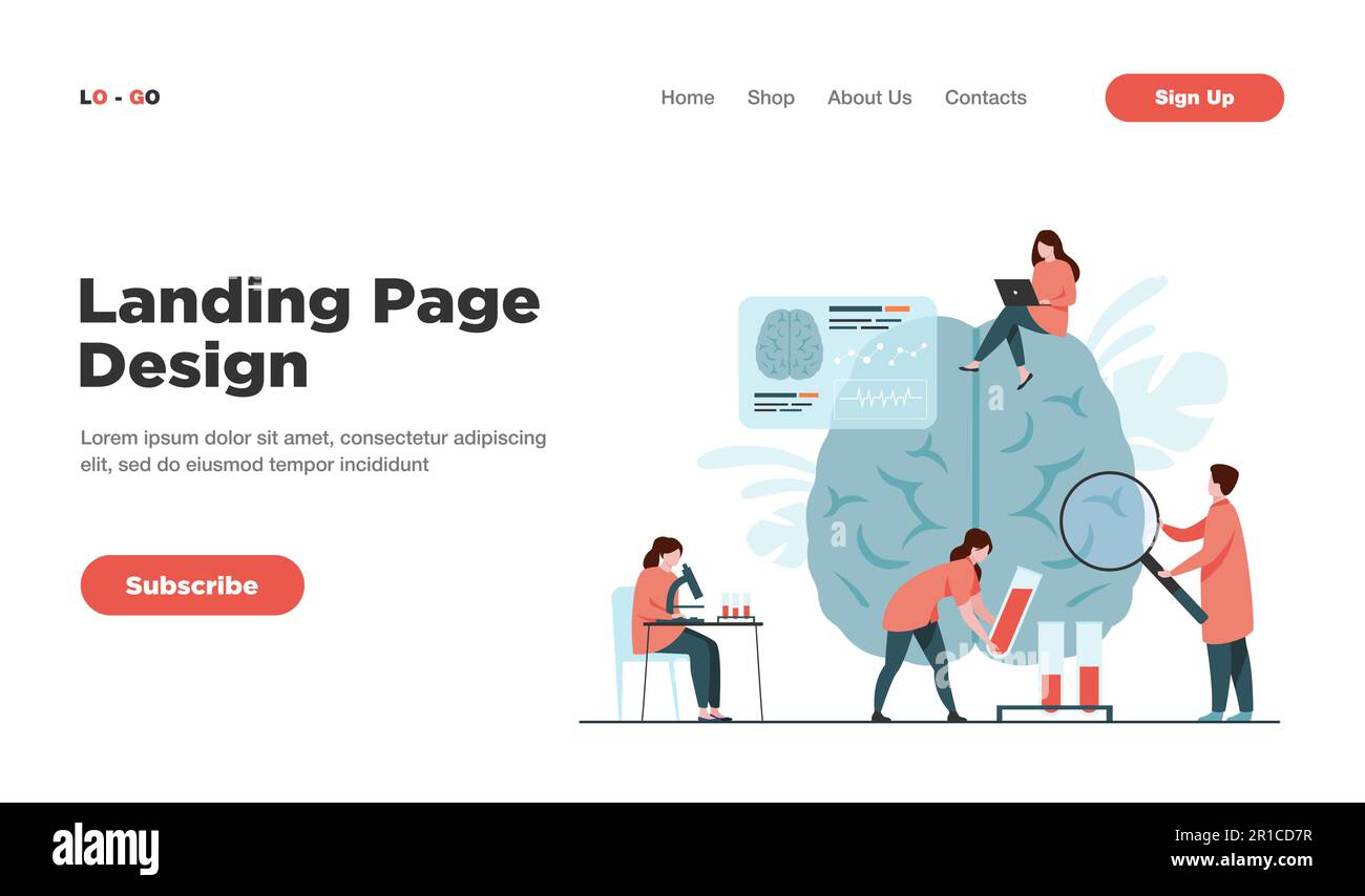 Ärzte, die medizinische Forschung am menschlichen Gehirn betreiben Stock Vektor