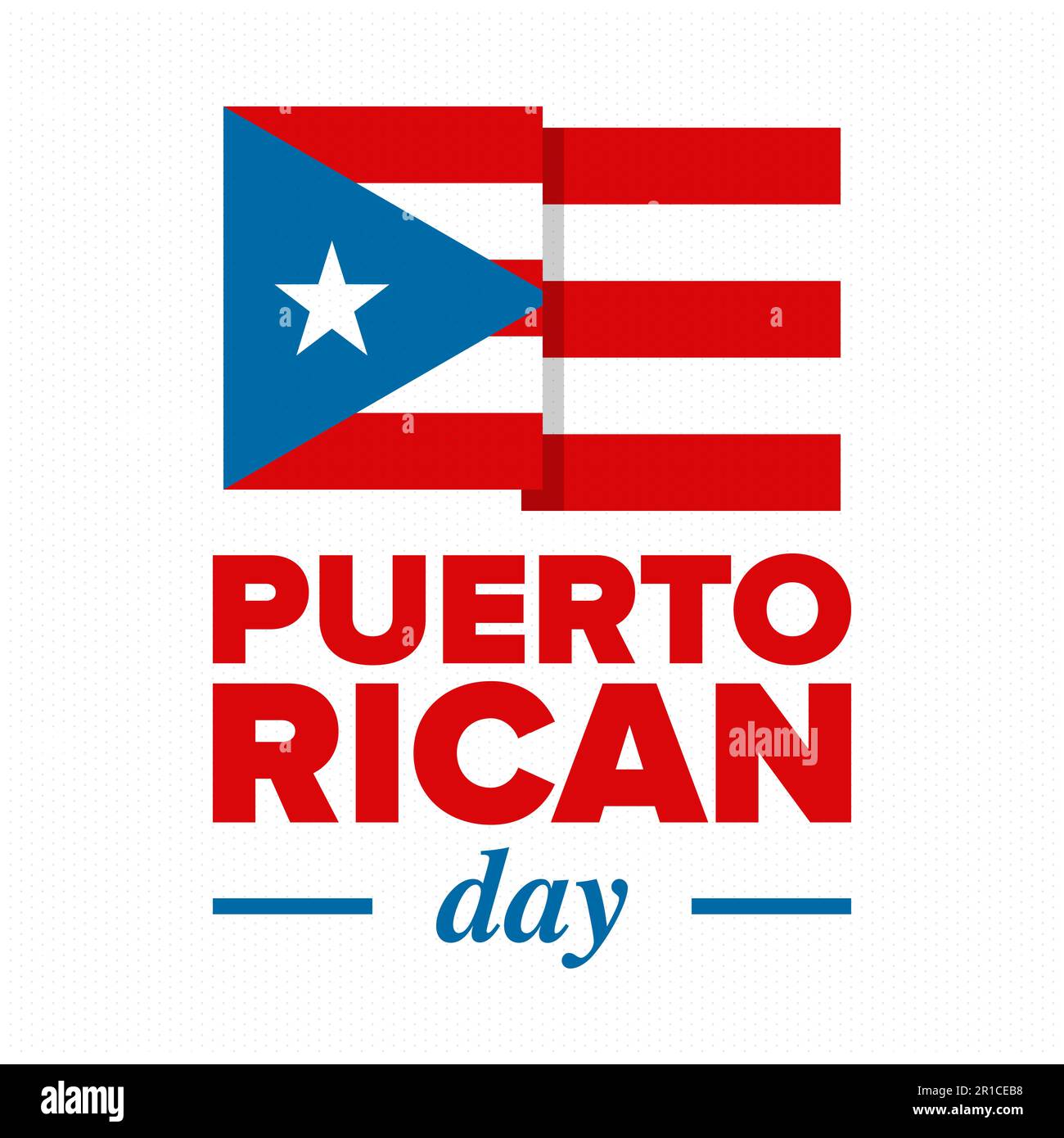 Puerto-Ricanischer Tag. Landesweite frohe Feiertage. Festival und Parade zu Ehren der Unabhängigkeit und Freiheit. Puerto-Rico-Flagge. lateinamerikanisch. Vektorposter Stock Vektor
