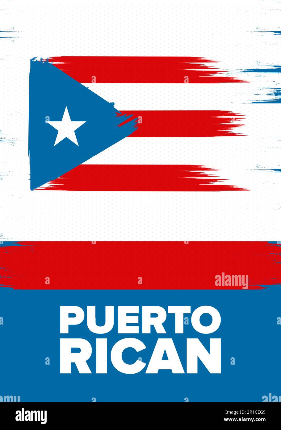 Puerto-Ricanischer Tag. Landesweite frohe Feiertage. Festival und Parade zu Ehren der Unabhängigkeit und Freiheit. Puerto-Rico-Flagge. lateinamerikanisch. Vektorposter Stock Vektor