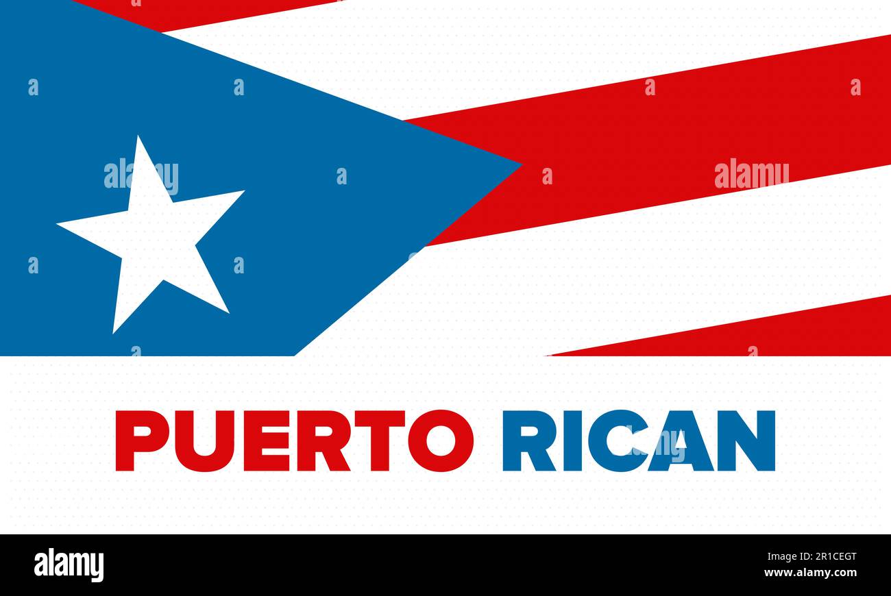 Puerto-Ricanischer Tag. Landesweite frohe Feiertage. Festival und Parade zu Ehren der Unabhängigkeit und Freiheit. Puerto-Rico-Flagge. lateinamerikanisch. Vektorposter Stock Vektor