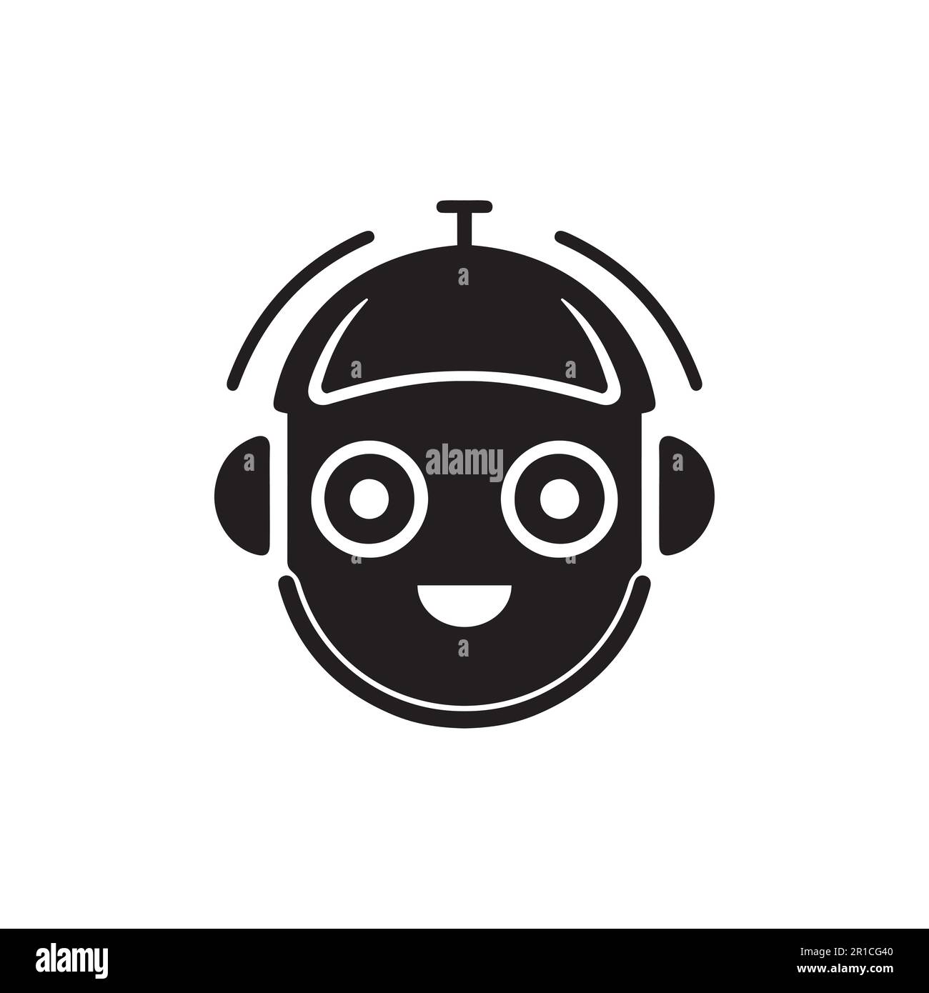 Chatbot-Logo. symbol für messenger-ai-Roboter. Vektordarstellung Stock Vektor