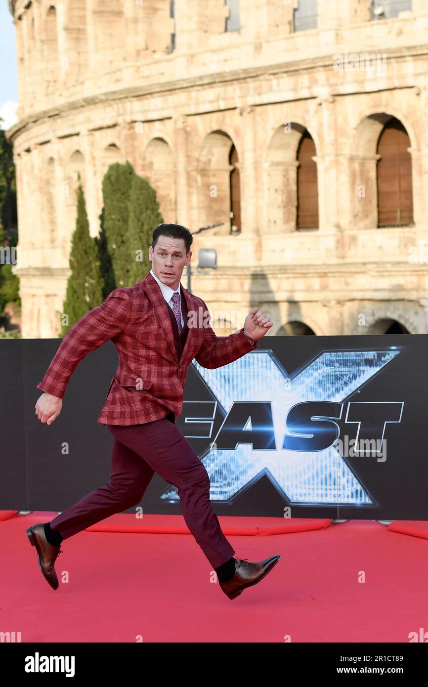 John Cena nimmt am 12. 2023. Mai im Kolosseum in Rom (Italien) an der „Fast X“-Filmpremiere Teil, dem zehnten Film in der „Fast & Furious Saga“. Stockfoto