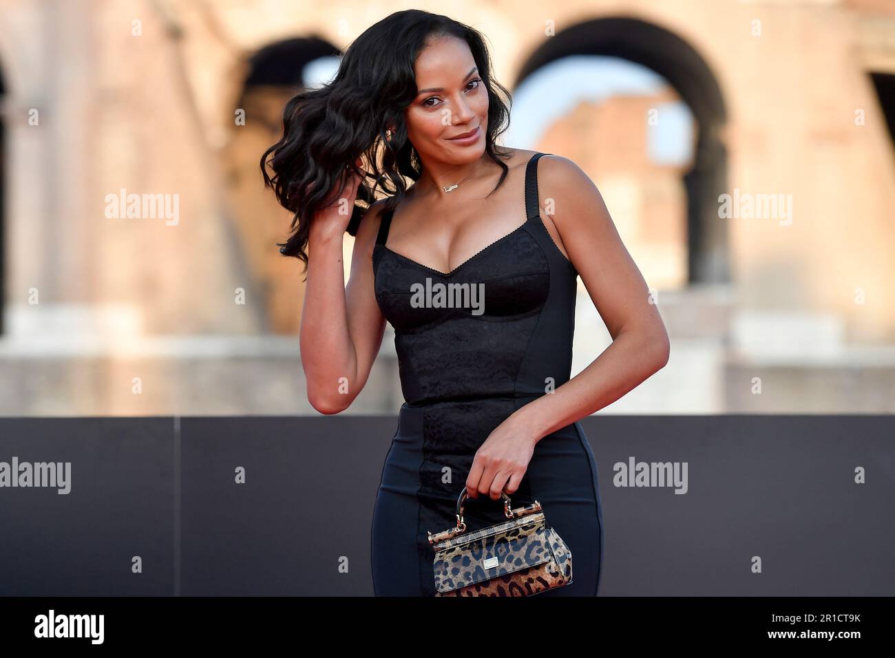 Model Selita Ebanks nimmt am 12. 2023. Mai im Kolosseum in Rom (Italien) an der „Fast X“-Filmpremiere Teil, dem zehnten Film in der „Fast & Furious Saga“. Stockfoto