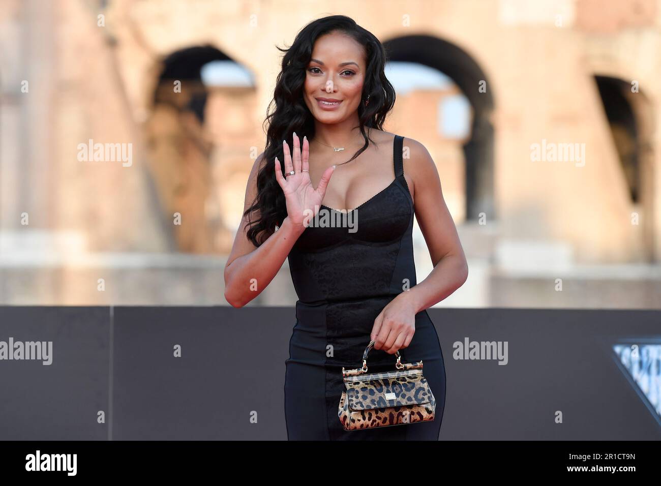 Model Selita Ebanks nimmt am 12. 2023. Mai im Kolosseum in Rom (Italien) an der „Fast X“-Filmpremiere Teil, dem zehnten Film in der „Fast & Furious Saga“. Stockfoto