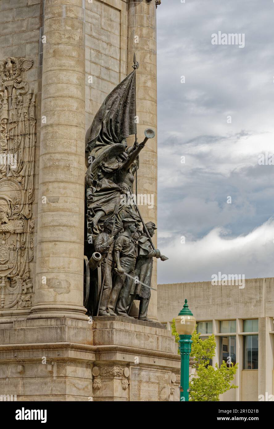 Das Soldiers and Sailors Monument am Clinton Square, Syracuse, ist den Kriegsveteranen des Bezirks gewidmet (ursprünglich Veteranen aus dem Bürgerkrieg). Stockfoto