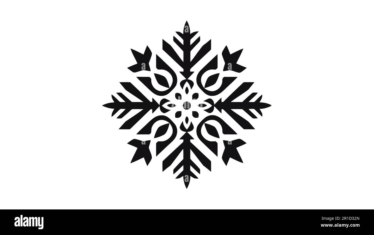 Schneeflockensymbol, Vektorlogo isoliert auf weißem Hintergrund. Stock Vektor