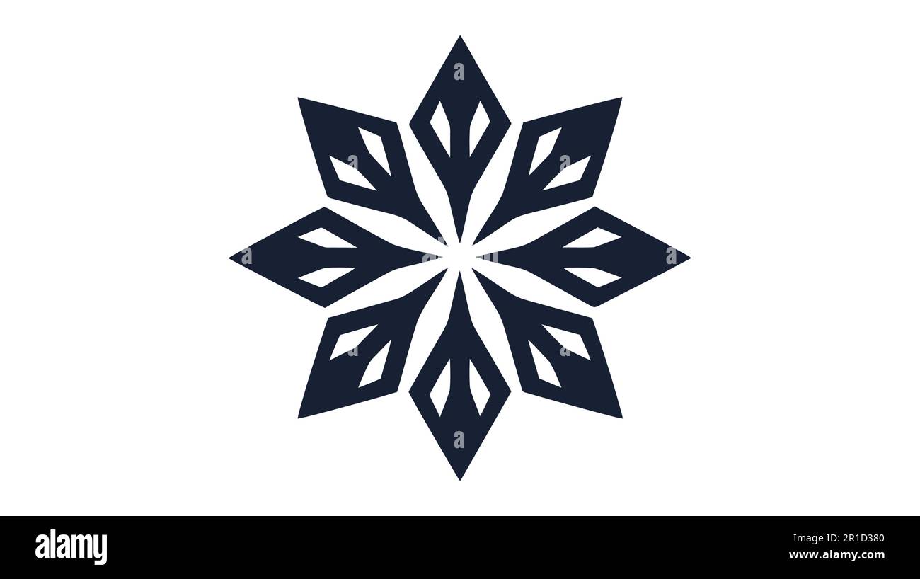 Schneeflockensymbol, Vektorlogo isoliert auf weißem Hintergrund. Stock Vektor