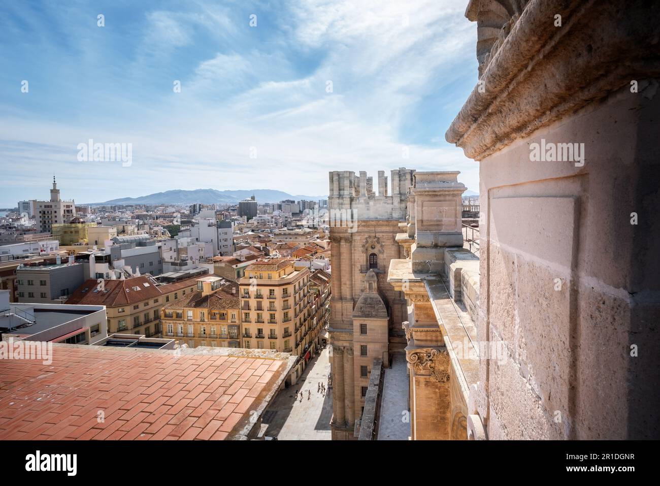 Unvollendeter Südturm der Kathedrale von Malaga - Malaga, Andalusien, Spanien Stockfoto