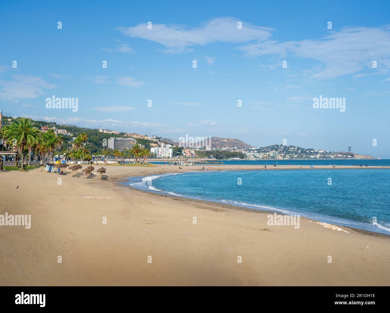 La Malagueta Beach - Malaga, Andalusien, Spanien Stockfoto