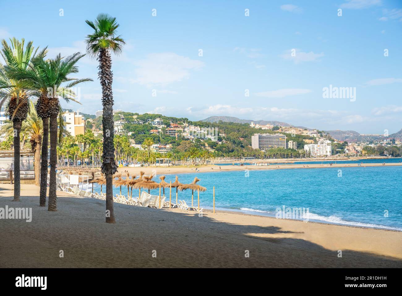 La Malagueta Beach - Malaga, Andalusien, Spanien Stockfoto