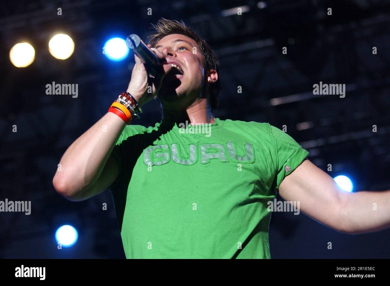 Brescia Italien 2005-06-17 : Duncan James Sänger von Blue während des Konzerts im Invernici Stadium Stockfoto