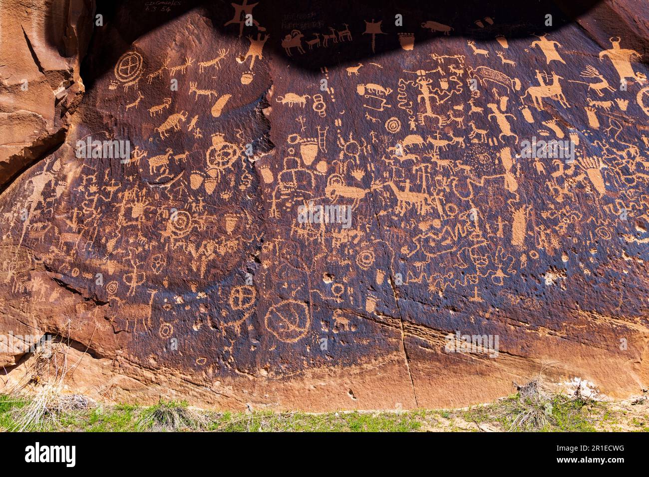 Archäologische Stätte des Zeitungsrocks; Canyonlands-Nationalpark; Utah; USA Stockfoto