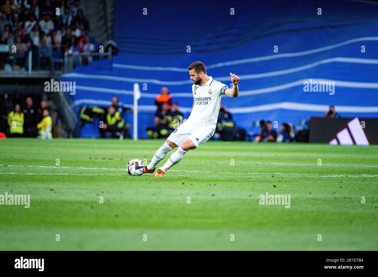 Madrid, Spanien. 13. Mai 2023. Nacho (José Ignacio Fernández Iglesias) von Real Madrid in Aktion während des Spiels La Liga zwischen Real Madrid und Getafe. Endergebnis: Real Madrid 1-0 Getafe Credit: SOPA Images Limited/Alamy Live News Stockfoto