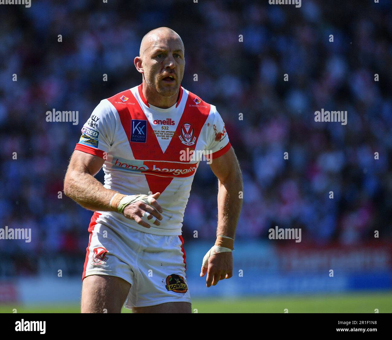 St. Helens, England - 13. Mai 2023 - James Roby von St. Helens. Rugby League Betfred Super League Runde 12, St. Helens gegen Salford Red Devils im Totally Wicked Stadium, St. Helens, Großbritannien Stockfoto