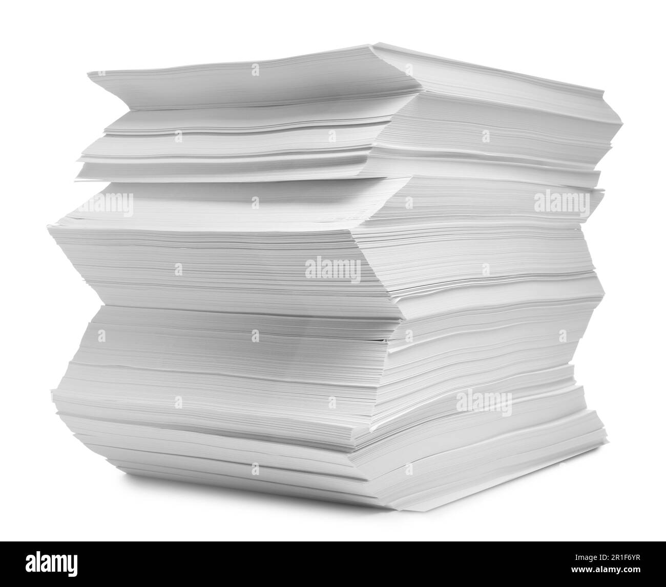 Stapel weißer Papierbögen Stockfoto