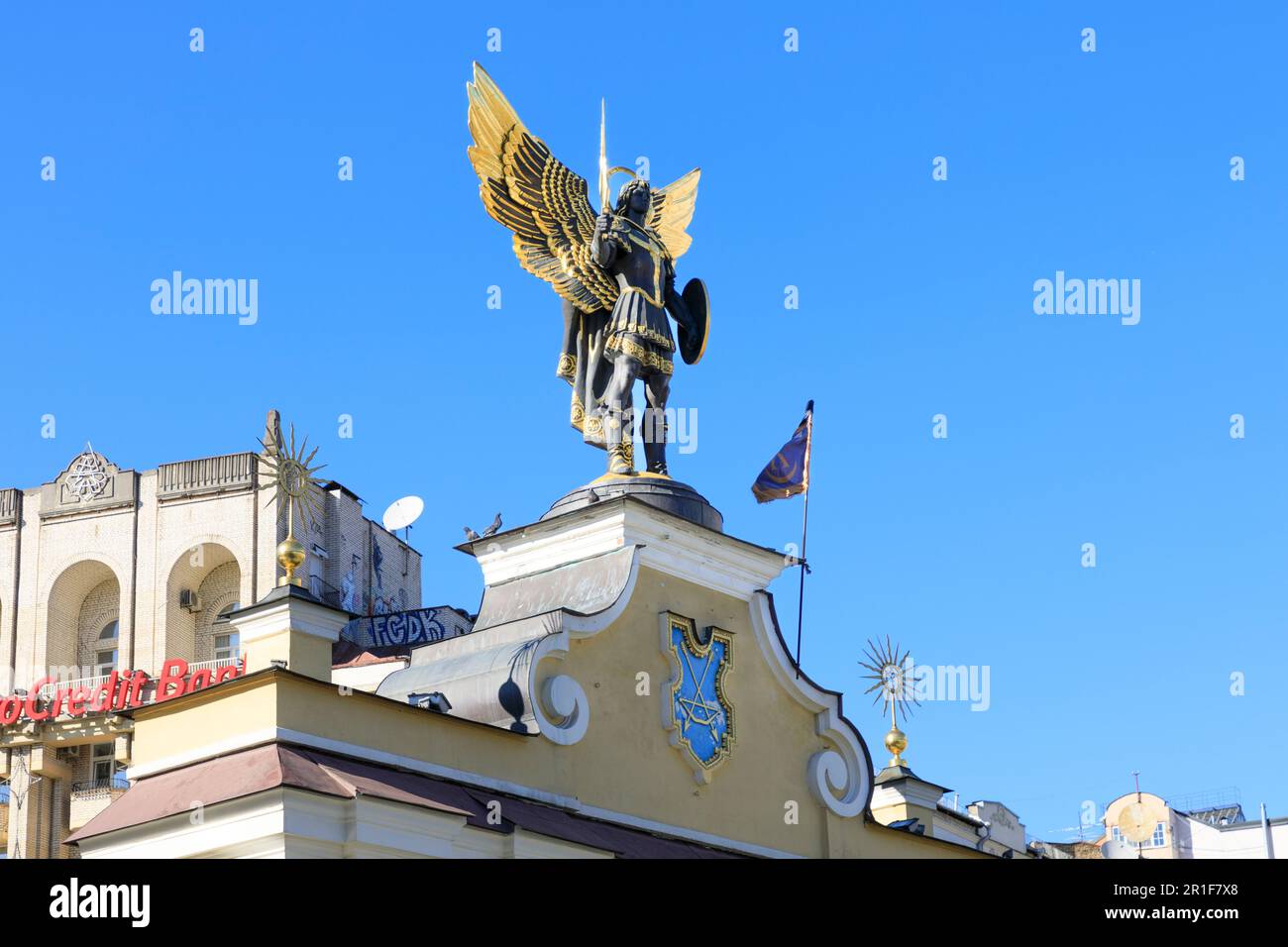 Osteuropa, Ukraine, Kiew, Kiew. St. Michael der Erzengel ist der Schutzpatron von Kiew. Stockfoto