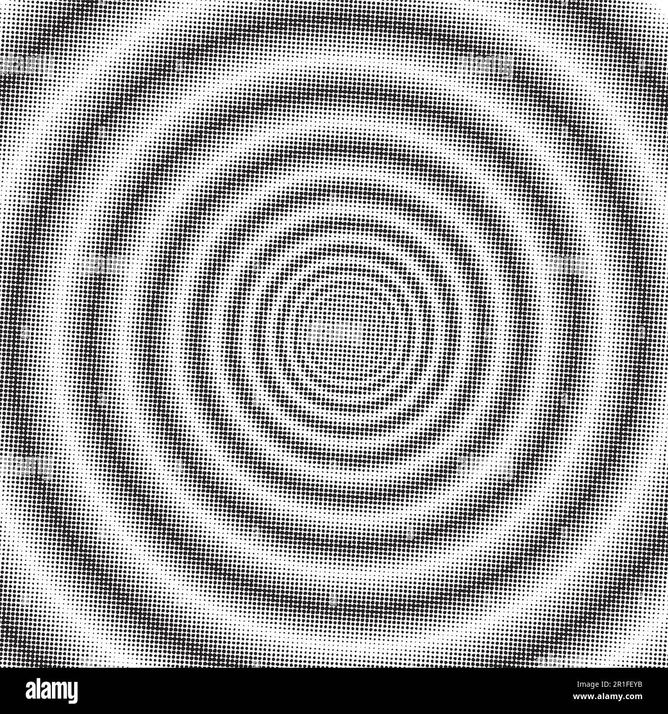 Psychedelischer spiralförmiger Halbtoneffekt, radiale Strahlen, Vektorwirbel, verdrehter Comic-Effekt, Wirbel-Pop-Art-Hintergründe. 3D Hypnotischer Spiral-Halbtoneffekt Stock Vektor