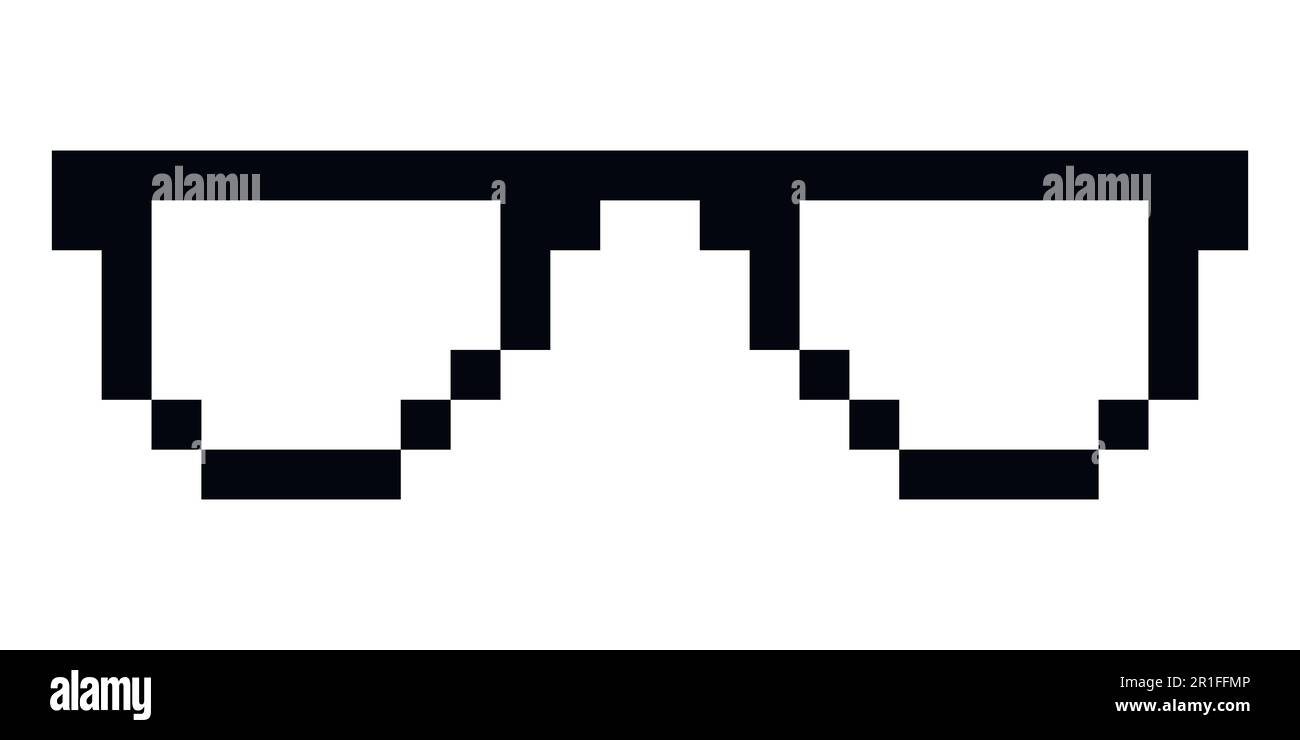Brille Pixel Vektor Symbol Pixel Art Brille von Thug Life Meme 8 Bit Stock Vektor