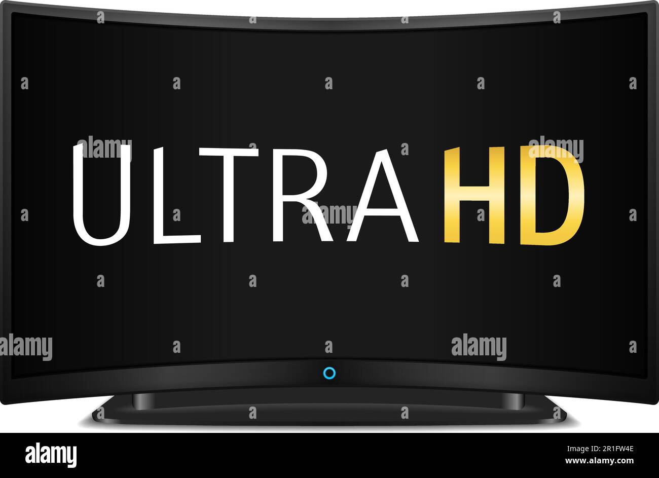 Ultra HD-Fernseher mit geschwungenem Bildschirm, Vektor-EPS10-Abbildung Stock Vektor