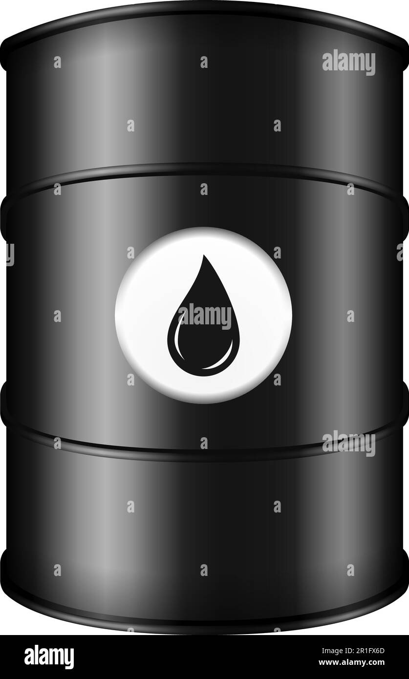 Schwarzes Metallöl auf weißem Hintergrund, Vektor EPS10-Abbildung Stock Vektor