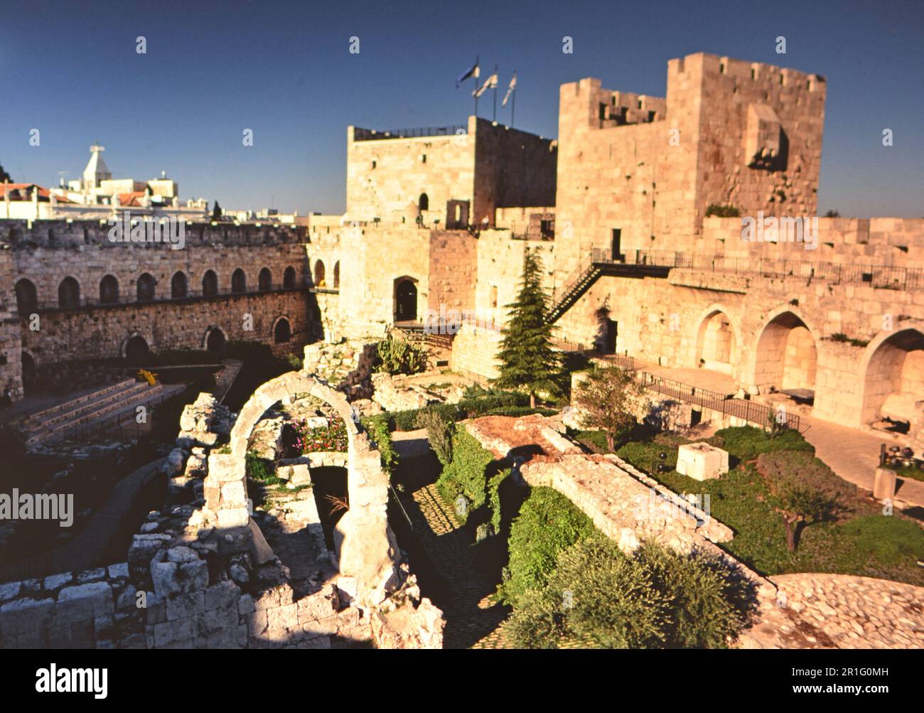 Israel: Jerusalems Altstadt: Innenhof der alten Zitadelle von König David. Foto: Joan Iaconetti Ca. 1995 Stockfoto