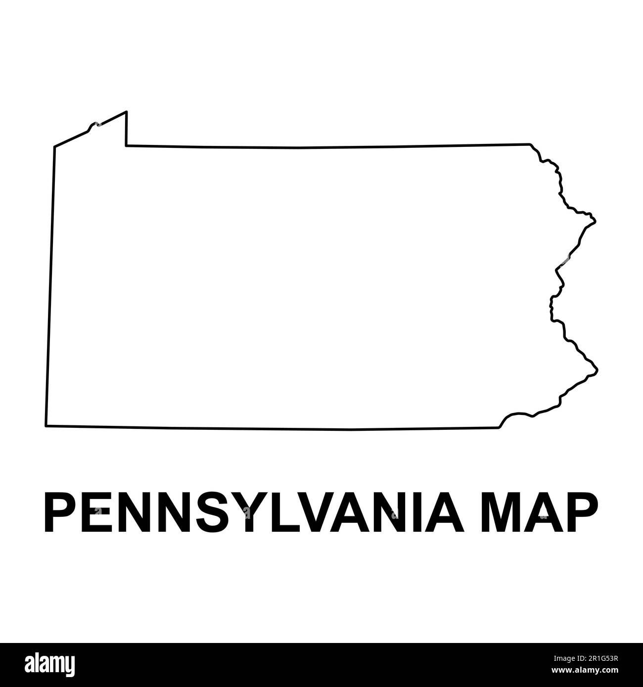 Pennsylvania Kartenform, vereinigte Staaten von amerika. Symbolvektordarstellung für flache Konzepte. Stock Vektor