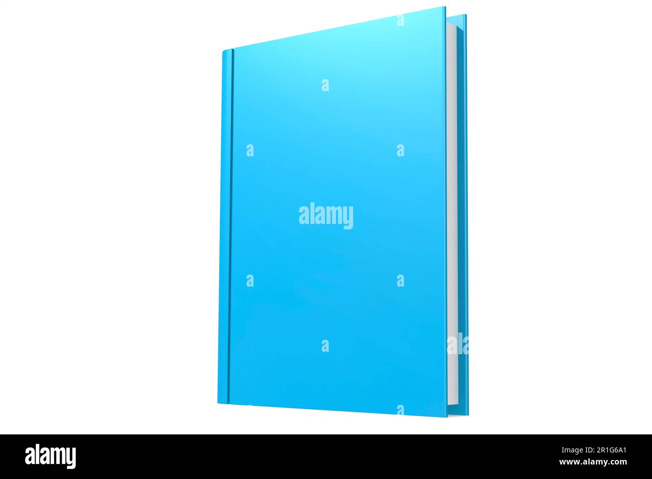 Blaues Buch isoliert auf weißem Hintergrund, 3D-Rendering Stockfoto