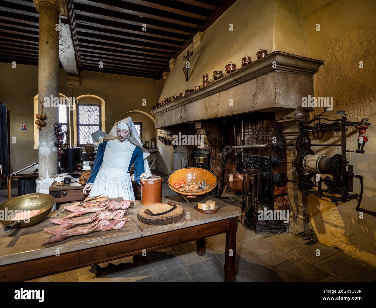 Das Innere des Hospices de Beaune. Museum und Installationen. Burgund, Frankreich Stockfoto