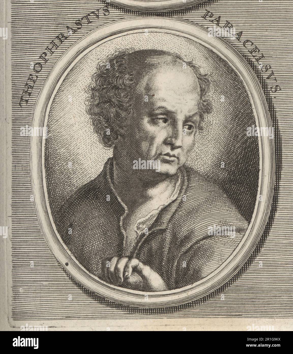 Paracelsus, c. 1493-1541, geboren Theophrastus von Hohenheim, Schweizer Arzt, Alchemist, Laientheologe und Philosoph der deutschen Renaissance. Theophrastus Paracelsus. Copperplate-Gravur nach einer Illustration von Joachim von Sandrart von seiner L’Academia Todesca, della Architectura, Scultura & Pittura, oder Teutsche Academie, der Edlen Bau- Bild- und Mahlerey-Kunste, Deutsche Akademie für Architektur, Skulptur und Gemälde, Jacob von Sandrart, Nürnberg, 1675. Stockfoto
