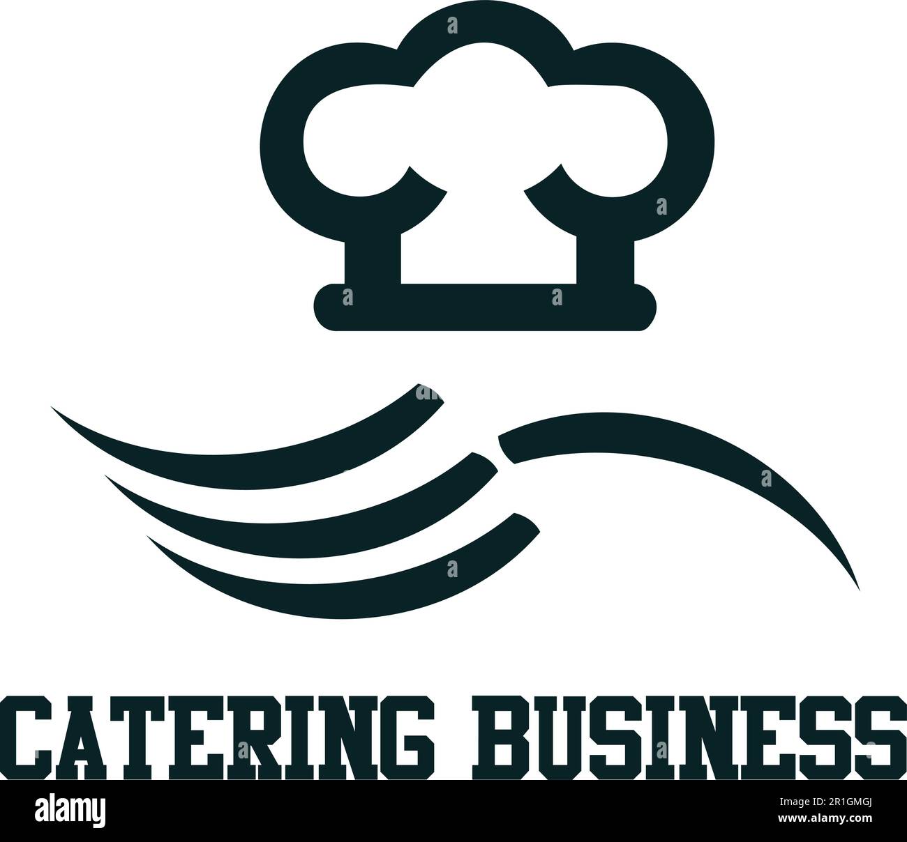 Unsere Logovorlage für das Unternehmen Food Catering ist die perfekte Wahl für Gastronomiebetriebe, die eine starke und unvergessliche Markenidentität etablieren möchten Stock Vektor