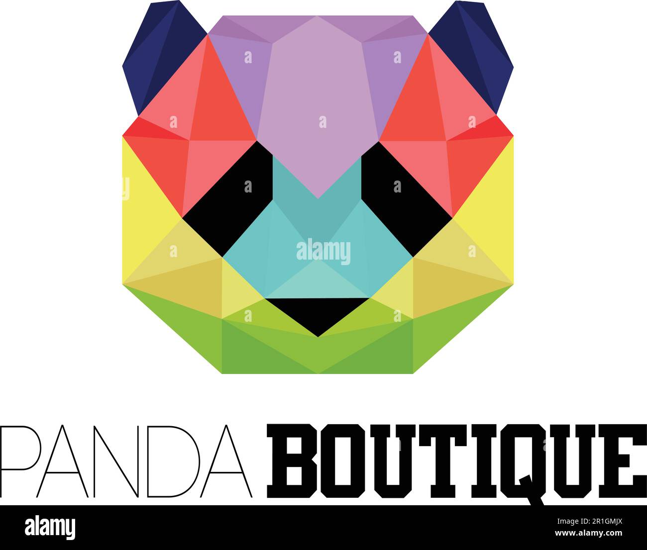 Die Panda Boutique Logo-Vorlage ist ein stilvolles und vielseitiges Design, das die Eleganz und den Charme von Pandas in einem Boutique-Ambiente widerspiegelt. Stock Vektor