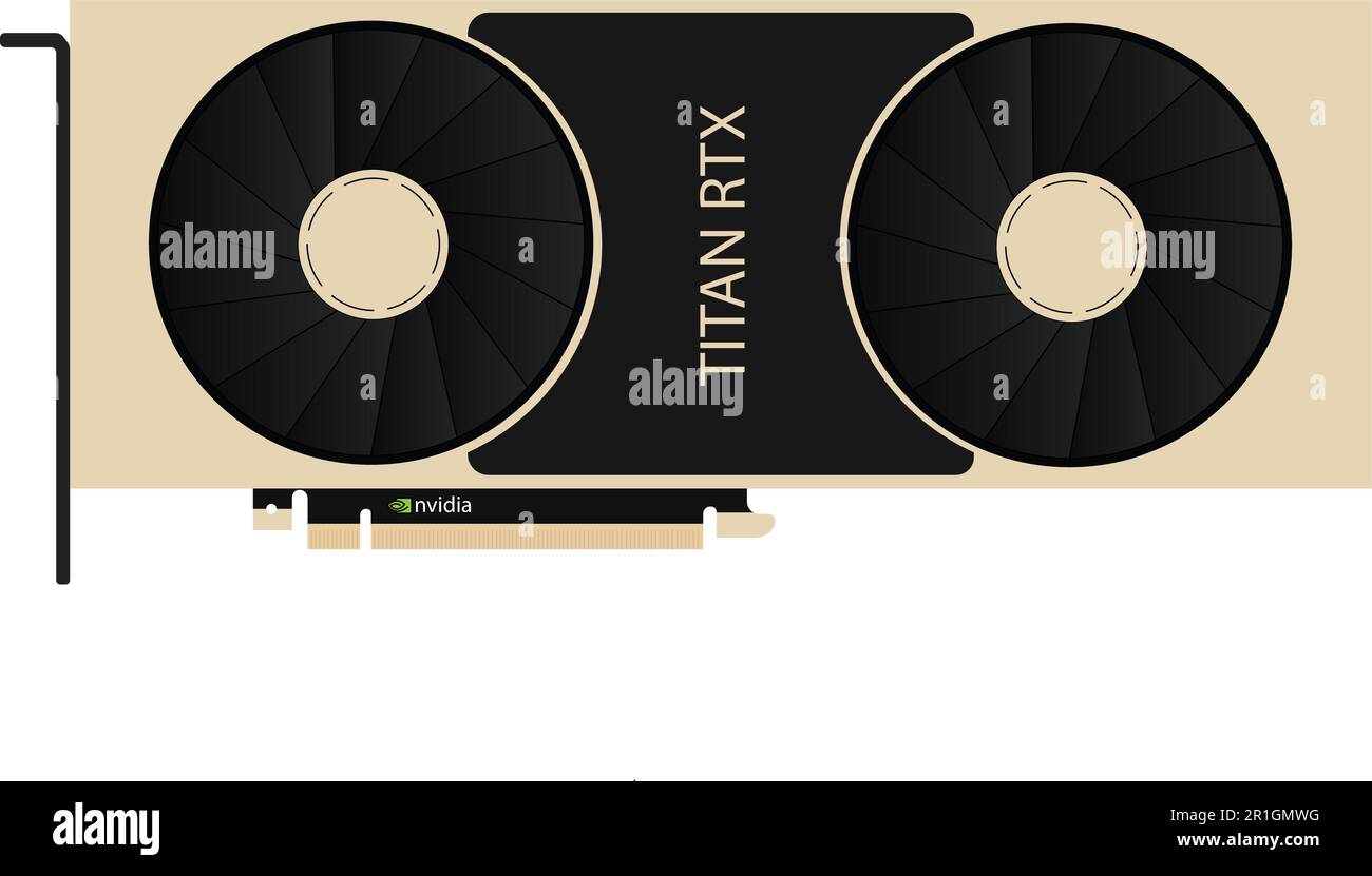 Suchen Sie nach einer hochwertigen 2D-Vektorvorlage von Nvidia Titan RTX? Suchen Sie nicht weiter bei unserem Produkt! Unsere Vorlage ist perfekt für Designer und Enthusien Stock Vektor