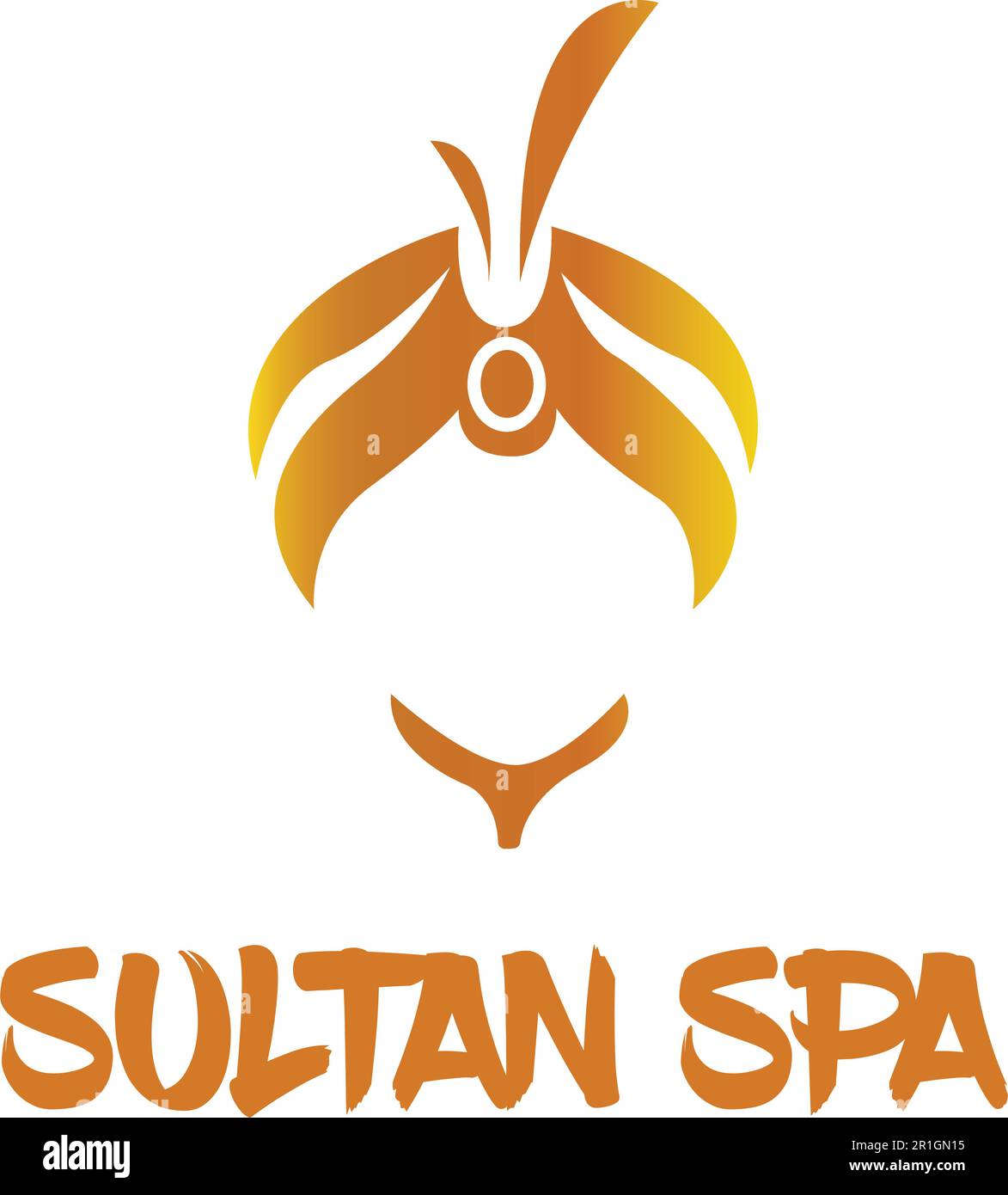 Die Sultan Spa Logo-Vorlage ist ein raffiniertes und elegantes Design, das das Wesen von Luxus und Entspannung widerspiegelt. Stock Vektor