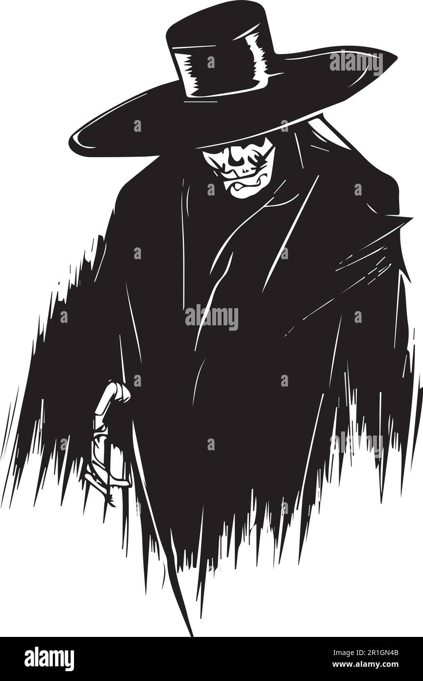 Diese hochwertige Vektordatei Reaper of Death Illustrationsvorlage ist perfekt für dunkle und unheimliche Designs. Das detaillierte und komplexe Design Stock Vektor