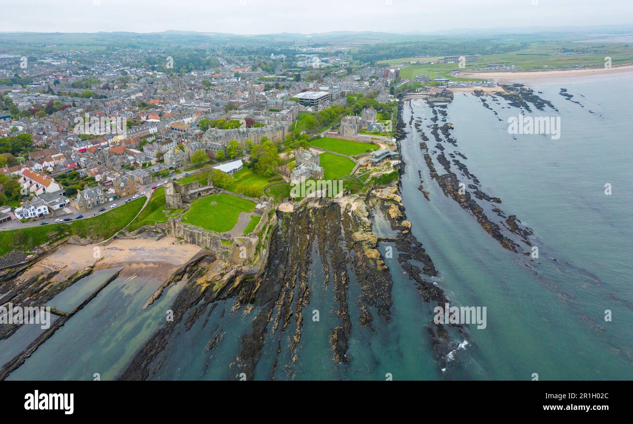 Luftaufnahme der Stadt St. Andrews in Fife, Schottland, Großbritannien Stockfoto