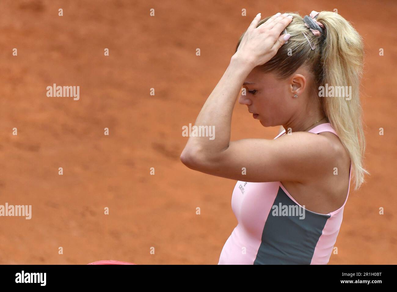 Rom, Italien. 14. Mai 2023. Camila Giorgi aus Italien während ihres Spiels gegen Karolina Muchova aus der Tschechischen Republik beim Internazionali BNL d'Italia Tennis Turnier im Foro Italico in Rom am 14. Mai 2023. Kredit: Insidefoto di andrea staccioli/Alamy Live News Stockfoto