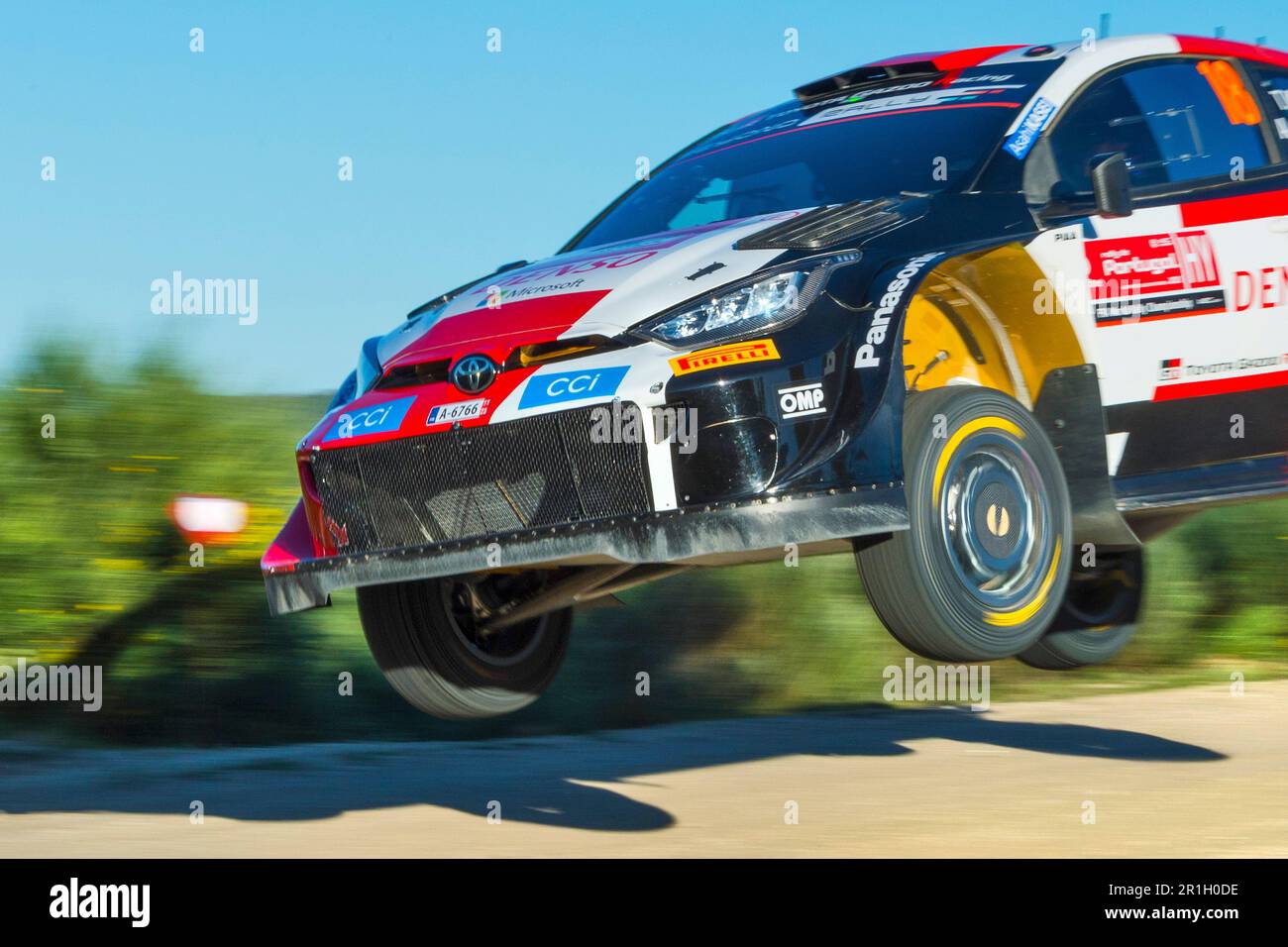 Toyota #18, gefahren von T. Katsuta am dritten Tag der WRC Rallye Portugal 2023 Sprünge in Vieira do Minho (Jose Salgueiro/SPP) Kredit: SPP Sport Press Photo. Alamy Live News Stockfoto